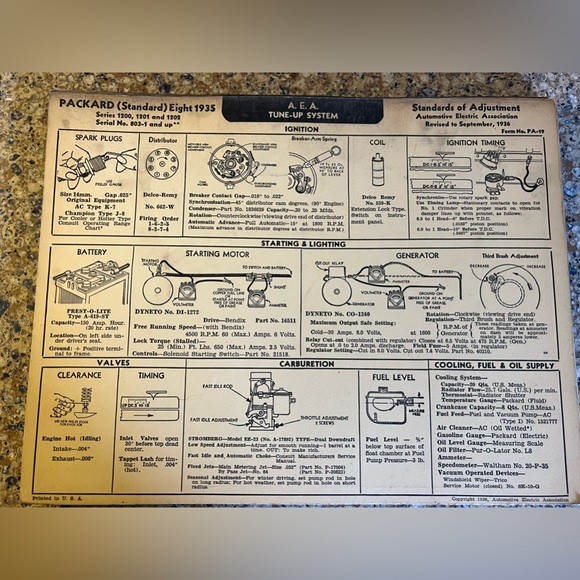 Dealership Mechanics Service Cards. PACKARD Various Years/Models 1935-1942 - Picture 5 of 15